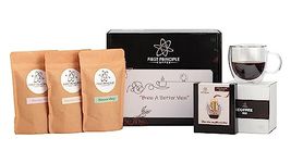 First Principle Coffee Gift Set - Gourmet Blends, 3 x 70g Pouches, Premium Glass Cup, Filter Box - Perfect for Coffee Lovers & Gourmet Gift Idea (Mysore nuggets, Monsoon Magic, FP Vanilla)