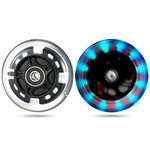 Light Up 80mm Inline Skate Wheels and Kick Scooter 80mm Rear Wheels Replacement Pair - 80mm Led Flashing Wheels Replacement for Inline Skate and Kick Scooter with Installed Abec9 Bearing