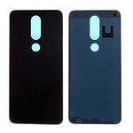 Backer The Brand Glass Back Battery Door Housing Panel with Logo and Adhesive Sticker for Nokia 6.1 Plus Nokia X6 - Black