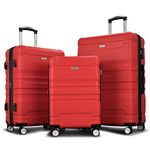 Merax Expandable ABS Hardshell Luggage Suitcase with Spinner Wheels Suit Case Lightweight, Red, 3-Piece Set (20/24/28), Red, 3-Piece Set (20/24/28), Expandable Abs Hardshell Luggage Sets 3 Piece