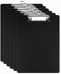 Pechor Clipboard A4 Plastic - 6 Pack Clip Board Folder Black, Multi Pack Clipboards Heavy Duty for Office School Supplies