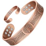 Jeracol Copper Bracelet for Men Women,18pcs Strength Magnets Copper Magnetic Bracelets, Brazaletes Jewelry with Gift Box