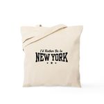 CafePress I'd Rather Be in New York Tote Bag Natural Canvas Tote Bag, Reusable Shopping Bag