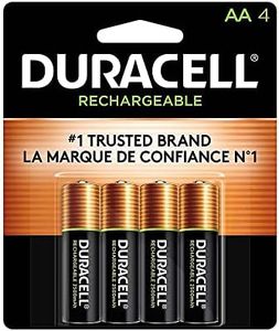 Duracell NLAA4BCD Rechargeable NiMH Batteries with Duralock Power Preserve Technology, AA, 4/Pack