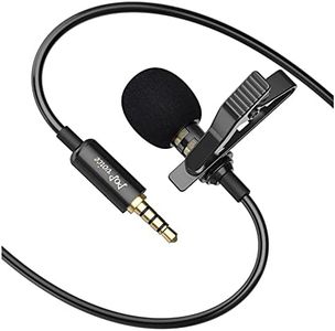 PoP voice Upgraded Lavalier Lapel Microphone, Omnidirectional Condenser Mic for Apple iPhone iPad Mac Android Smartphones, Youtube, Interview, Studio, Video, Recording Mic