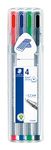 Staedtler 334 SB4 Triplus Fineliner Pen - Pack of 4 (Multicolor)