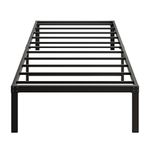 VERFARM 14 Inch Platform Twin Metal Bed Frame, Mattress Foundation, Heavy Duty Platform Strong Metal Slats Support, No Box Spring Needed, Black, Twin