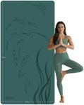 ONLYHE Extra Wide Thick Yoga Mat for Women and Men 76"x 40"x 10mm TPE Exercise Mat, Large-sized Non-slip Gym Yoga Mat,Workout mat,Pilates (Green + Orange)