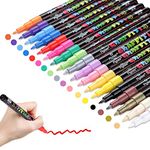 Aivatoba 18 Colors Acrylic Markers Acrylic pens for Rock Painting Supplies, Craft Supplies for Adults Craft Paint for Rocks Glass Stones Wood Card Making Fabric Permanent Marker