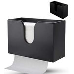 Black Paper Towel Dispenser, Wall Mount Wooden Hand Napkin Box, Vertical Commercial Paper Towel Dispensers for Home Office Public Hotel Shop Kitchen Bathroom & Restroom -11.4x4.5x7.5 inch