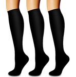 Compression Socks,(3 pairs) Compression Sock for Women & Men - Best For Running, Athletic Sports, Crossfit, Flight Travel