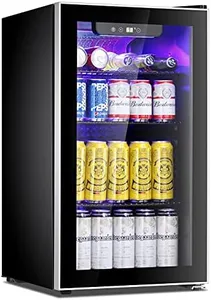Antarctic Star Beverage Refrigerator Cooler - 100 Can Mini Fridge Glass Door for Soda Beer or Wine – Glass Door Small Drink Dispenser Machine Adjustable Clear Front for Home, Office or Bar, 3.2cu.ft.