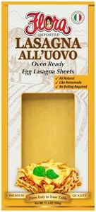 Flora Foods Lasagna All'Uovo | Oven Ready Egg Lasagna Sheets | 17.6 oz (500g) | 100% Italian | All Natural | Like Homemade | No Boiling Required | Premium Quality