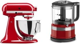 KitchenAid Ultra Power Plus Series 4.5-Quart Tilt-Head Stand Mixer, Empire Red, KSM96ER & KFC3516ER 3.5 Cup Mini Food Processor, Empire Red