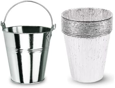 Grisun Drip Grease Bucket & Liners for Traeger 20/22/34 series, Pit Boss, Camp Chef, Oklahoma Joe's, Z Grill, Galvanized Steel Metal Bucket with 15 Disposable Aluminum Liners