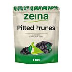 Zeina Pitted Prunes Ideal for Healthy Snacks in Resealable Zip pack (1Kg) - Source of Fibre, Low Fat - Sticky and rich, No added Sugar, Vegetarian, No preservatives for Healthy Diet