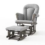 Forever Eclectic Cozy Glider and Ottoman, Dapper Gray with Light Gray Cushion