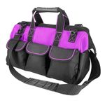 Oseeny 16-inch for women purple Tools Bag Non-slip feet adjustable shoulder strap 14 functional insert pockets,large capacity Men's heavy-duty toolbox,for electricians, carpentry,gardening