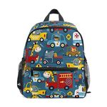 CHIFIGNO Kids Backpacks Funny Preschool Bag Cute Backpack for Girls Boys Kindergarten Elementary Junior Primary, Cartoon Vehicles With Funny Drivers, M, Travel Backpacks