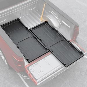 Maxzina Slide-Out Truck Bed Cargo Tray Compatible with Ford F150 Chevy Silverado GMC Sierra Dodge Ram Toyota Tundra HDPE Lightweight Bed Organizer Trolley System Accessories (62.36''*47.71''*3.47'')