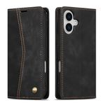 QLTYPRI Wallet Case for iPhone 16 6.1 inch Case, Vintage Folio PU Leather Purse Case with Card Slots Magnetic Closure Kickstand Flip Crashproof Phone Cover for iPhone 16- Black