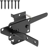 HILLMASTER Heavy Duty Self-Locking Gate Latch for Wooden Fence, Post Mount Automatic Gate Lock Gravity Door Latch Hardware for Secure Pool, Outdoor Garden, Metal Gates Vinyl Fences, Black Finish