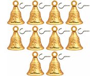 Smart Shophar Brass Jingle Decorative Bell 1.5 Inches, Heigth 2.05 Inches Gold, Pack of 10 / Lustrous and Radiant Appearance/Pleasing Sound/Suitable for Festive Decorations/Pooja Room