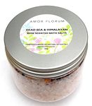 Amor Florum - Himalaya and Dead Sea Bath Salts with Damask Rose. 100% Natural - Detox, Hydrate, Soothe, Relax, Soften. 400g