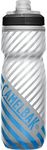 CamelBak Podium Chill Insulated Bike Water Bottle - Easy Squeeze Bottle - Fits Most Bike Cages - 21oz, Grey Blue Stripe