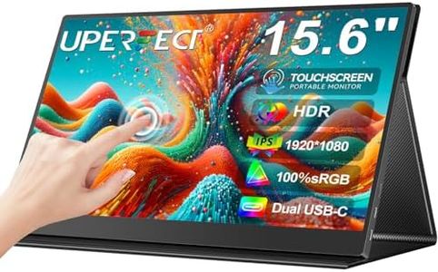 UPERFECT 15.6" Touchscreen Portable Monitor, FHD 1080P IPS Display with 10-Point Touch, USB-C & HDMI, Eye Care External Screen with Dual Speakers, Smart Cover & VESA Mount for Laptop, Phone, Switch