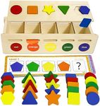 LOYUEGIYO Wooden Sorting&Matching Montessori Toy for Toddler Kid,Baby Toy 12+ Months,Color&Shape Learning Game Educational Toy for 1,2,3,4,5 Year Old Children Babies Boy Girl,Sensory Toy Gift Age 1-3+