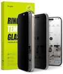 Ringke Privacy Glass Compatible with iPhone 15 Pro Max 6.7-inch (2023), [Easy Application] Premium Privacy Glass Anti-Peaking Case Friendly Protective Film