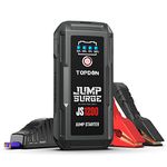 Jump Starter Pack, TOPDON JUMPSURGE1200 12V Lithium Car Battery Booster (Up to 6.5L Gas, 4.0L Diesel), Battery Charger with Smart Jump Leads, 10000mAh Capacity, 3-Mode LED Flashlight, Gray