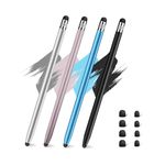 Woycey 4 Pcs Stylus Pen for Touch Screen, Work for iPad/iPhone/Android Tablets, Stylus 2-in-1 Sensitivity and High Precision, Compatible with All Touch Screens