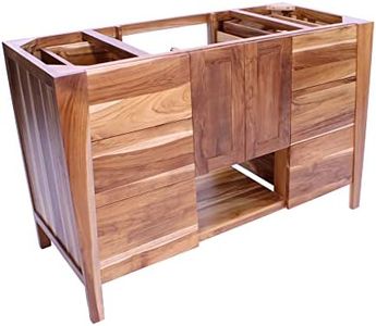 EcoDecors 100% Solid Teak Bathroom Vanity with Soft Close Doors and Drawers, Cabinet, Dresser, Chest of Drawers, 48x21.25x32, ST-BT-48-1