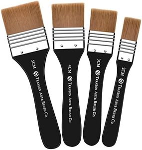 4 Pinceaux Peinture Grand Plat Artiste Brosse Pinceau Set d'Artistes en Acrylique, pour Huile, Acrylique, Gouche et Aquarelle 2/3/4/5 cm