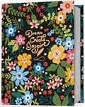 Dream Create Inspire - Undated Daily & Monthly Planner | Guided Journal, Gratitude Journal & Habit Tracker | 160+ Stickers | 12 Months, 244 Pages (Black Blossom)