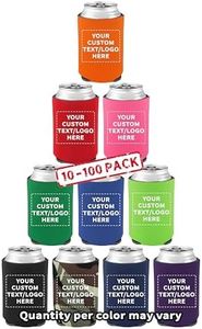 Custom Assorted Collapsible Can Coolers Set of 100, Personalized Bulk Pack - Keeps Your Drink Cold, Great for Beer, Soda and other Beverages - Assorted