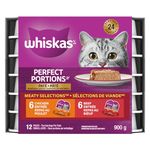 WHISKAS Perfect Portions Meaty Selections Adult Wet Cat Food Paté, 12x75g Tray