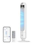 DREO Smart Tower Fan for Bedroom, 90° Oscillating Standing Fans for Room with 4 Speeds, 4 Modes, 25dB Quiet for Sleep, 25ft/s Velocity, 8H Timer, Remote/App/Voice Control for Living Room, Office, Home