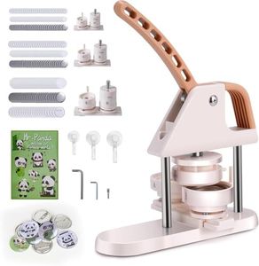 GarveeLife Button Maker, 1/1.25/2.28 inch(25/32/58mm) 3-in-1 Pin Maker, Ergonomic Arc Handle Punch Press Kit, 300pcs Button Parts, Pictures, Circle Cutter, Magic Book, for Children DIY Gifts