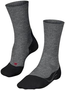 FALKE TK2 Explore Wool M So laine anti-ampoule épaisses 1 paire, Chaussettes de randonnée Homme, Gris Grey Melange 3020, 44-45