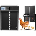 Automatic Chicken Coop Door with Time Mode, Electric Chicken Coop with Waterproof Large Display, for Safe Chicken Keeping, Also Available for Automatic Kitten and Puppy Doors