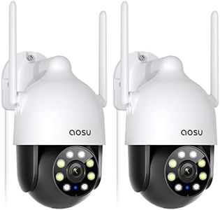 AOSU 2K Outdoor Security Camera with 360° Pan-Tilt, WiFi Camera Surveillance, Preset Timed Cruise, Auto Tacking, Full-Color Night Vision, 2-Way Audio, Waterproof, Compatible with Alexa