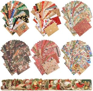 DOLEEYAE 287pcs Vintage Junk Journal Kit, Scrapbook Paper & Stickers for Bullet Journaling, DIY Planner Supplies with Aesthetic Patterns for Card Making, Crafting and Mixed Media Art