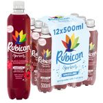 Rubicon Spring 12 Pack Black Cherry Raspberry, Sparkling Spring Water with Real Fruit Juice & Natural Flavours, Only 13 Calories - 12 x 500ml Multipack Bottles