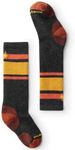 Smartwool Kids' Wintersport Stripe Full Cushion Merino Wool Over The Calf Socks, Charcoal, Medium