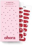 ohora Semi Cured Gel Nail Strips (N I Heart You) - Works with Any Nail Lamps, Salon-Quality, Long Lasting, Easy to Apply & Remove - Includes 2 Prep Pads, Nail File & Wooden Stick