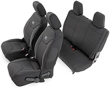 Rough Country Neoprene Seat Covers Front/Rear Black Fits 2011-2012 [ Jeep ] Wrangler JK 2DR Custom Water Resistant 91006