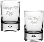 Personalised 2oz Centra Shot Glasses - 2pcs Set - Ideal Gifts for 18th, 21st Birthday, Wedding, Hen Party, Funny Tequila Shots, Alcohol Gifts, Bulk Favours, Whiskey or Gin